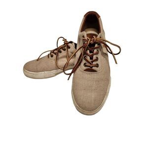 Polo Ralph Lauren Vaughn Mens Size 9D Khaki Casual Shoes Sneakers Canvas